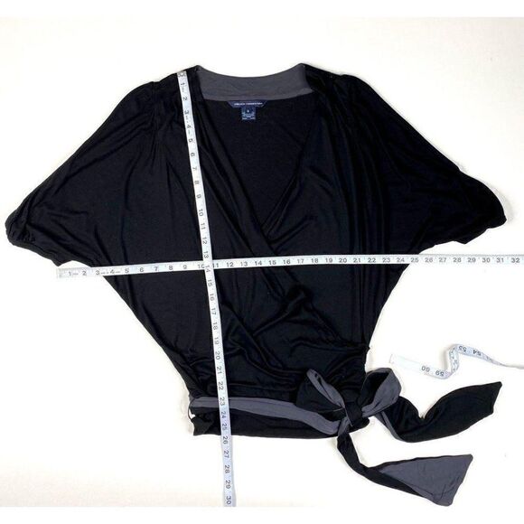 French Connection Black Top Surplice Wrap Dolman S‎ - Picture 6 of 7